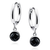 Cercei rotunzi argint Ø14mm cu pietre negre DiAmanti Z2202DER_B-DIA Cercei rotunzi argint Ø14mm cu pietre negre DiAmanti Z2202DER_B-DIA